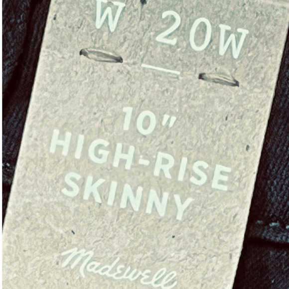 Madewell NWT 10-Inch High-Rise Skinny Stretch Black Jeans Plus Size 20W - Picture 7 of 14